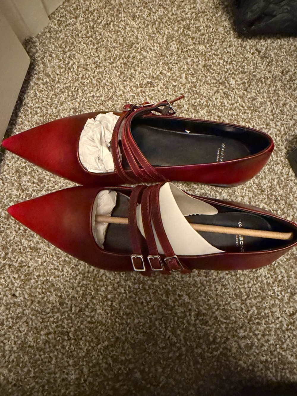 Vagabond Hermine Red Leather Strappy Buckle Ballet Flats - Picture 4 of 4